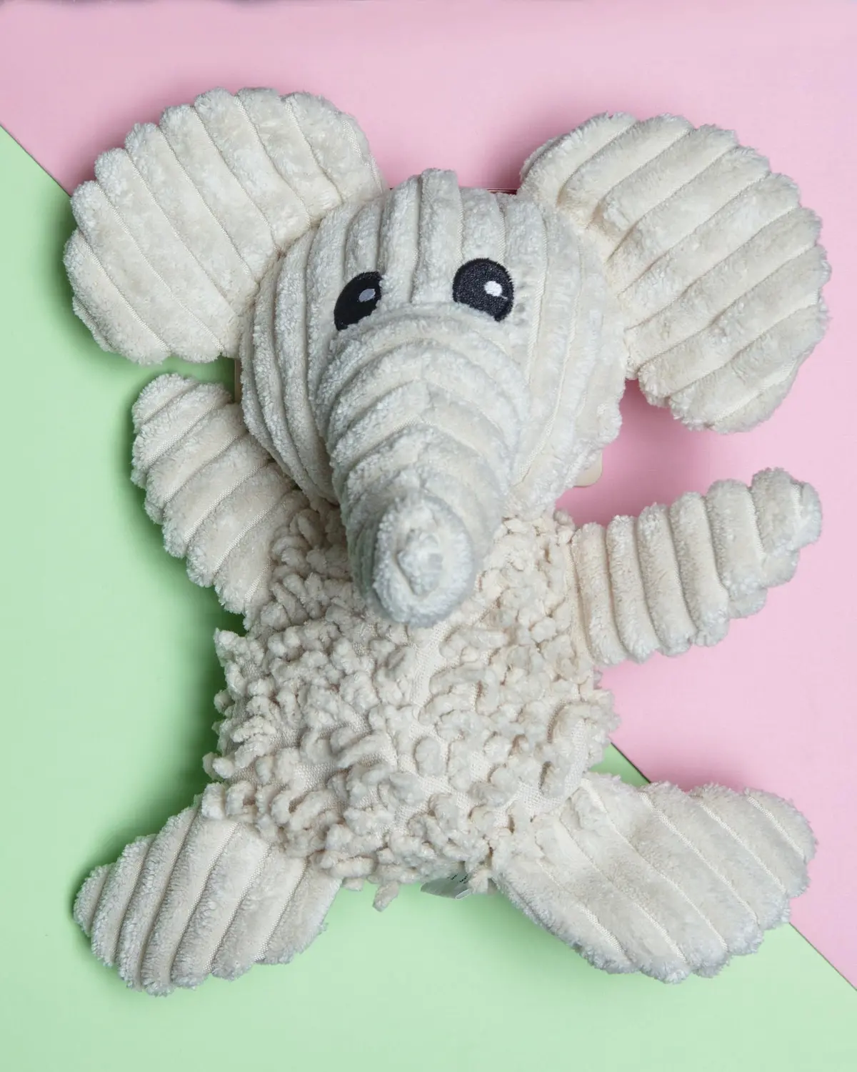 Natural Elephant Squeaky Plush Dog Toy 1