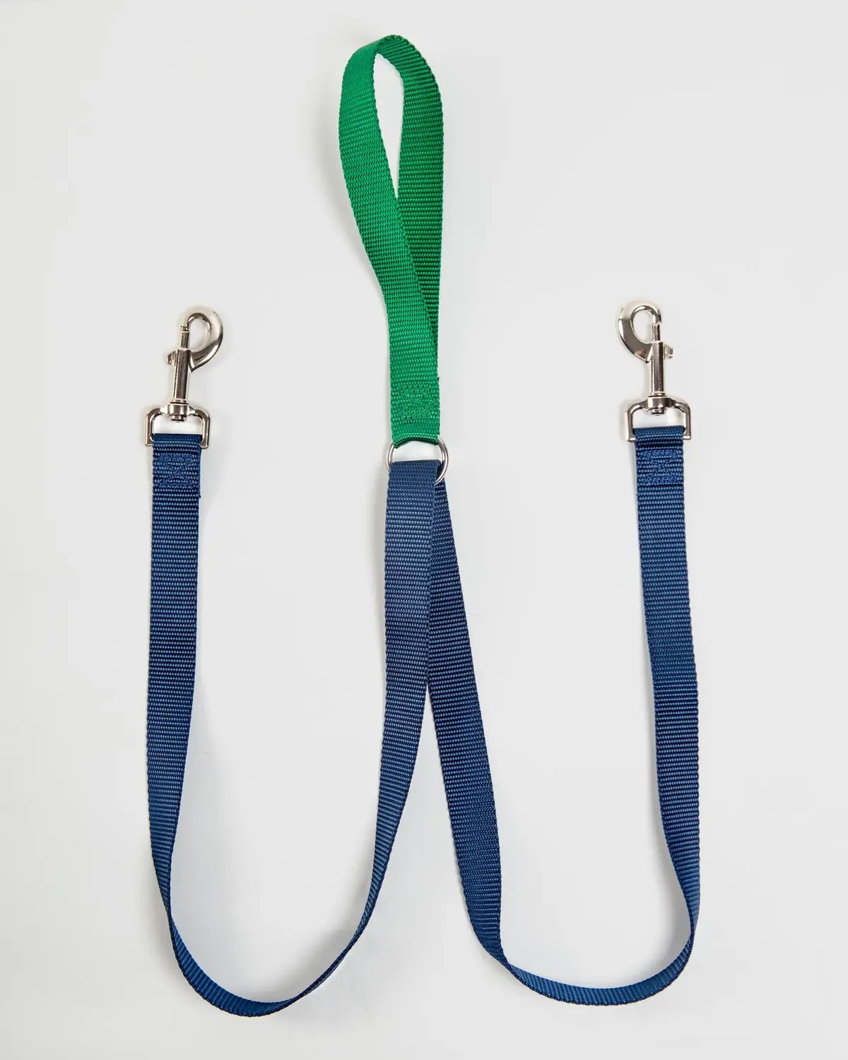 Double Clip Training Leash In Hunter Green + Navy (Made In The Usa) 1
