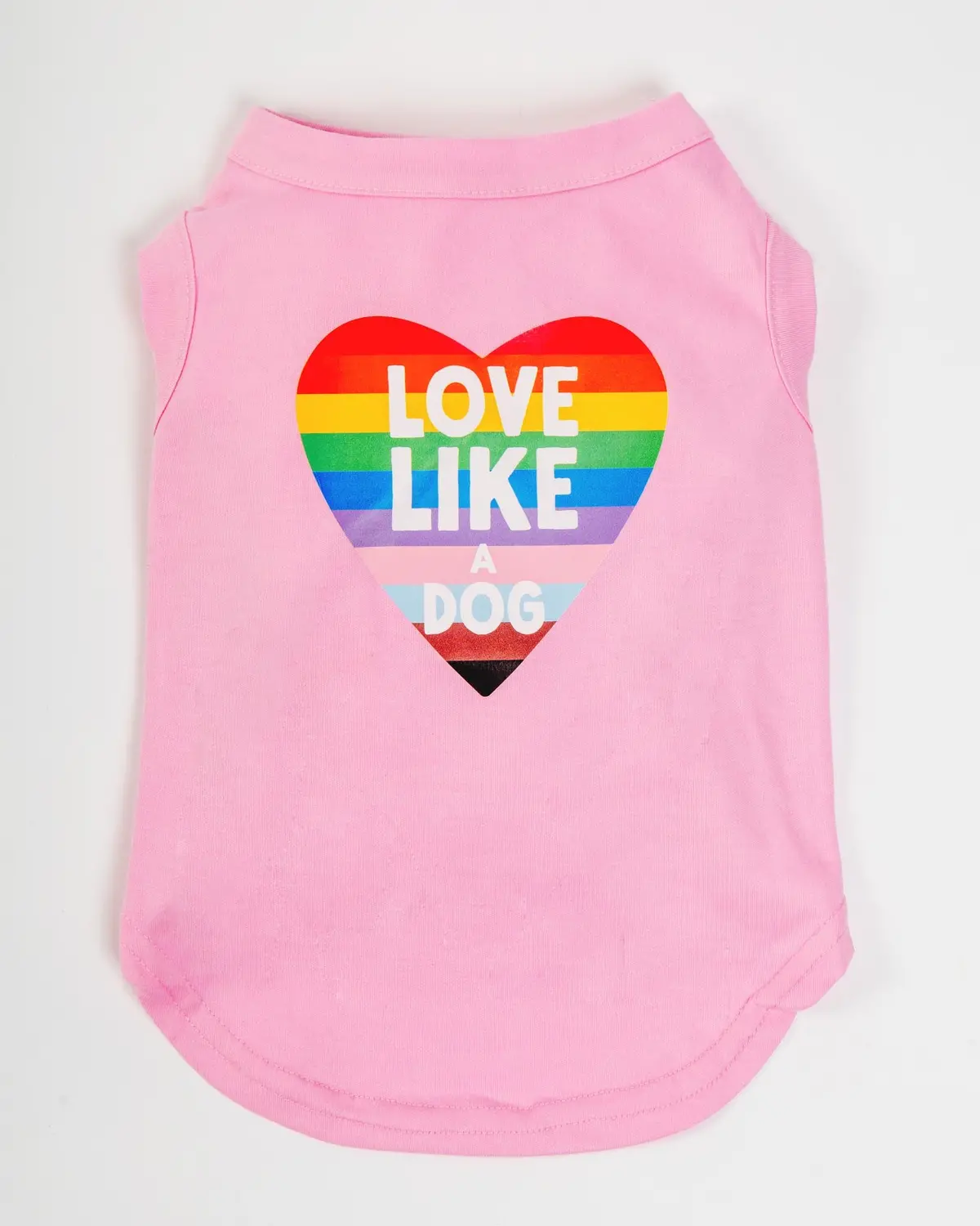 *Love Like A Dog* Graphic Tank Top In Pride Pink 1
