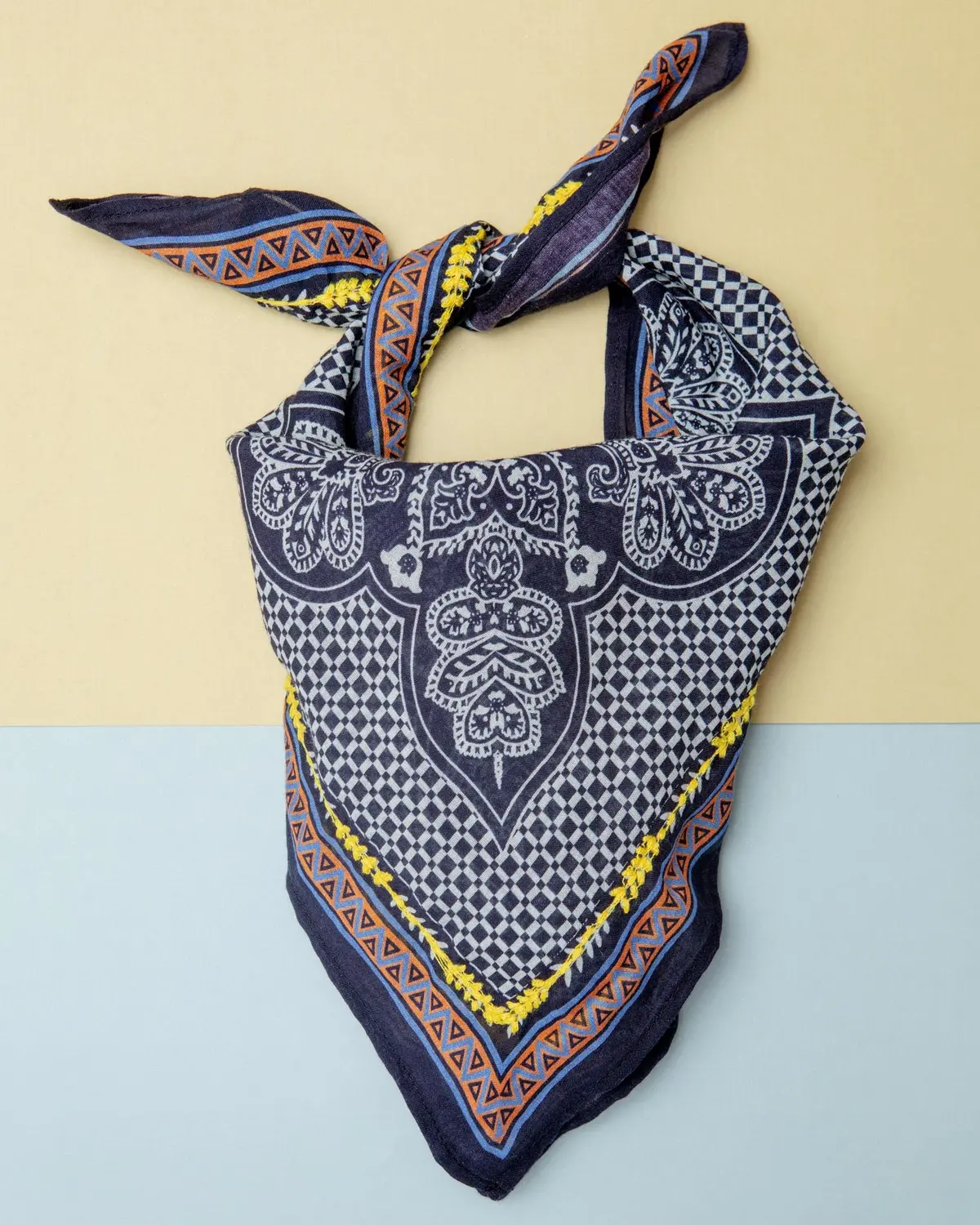 Abstract Navy Paisley Dog Bandana 1
