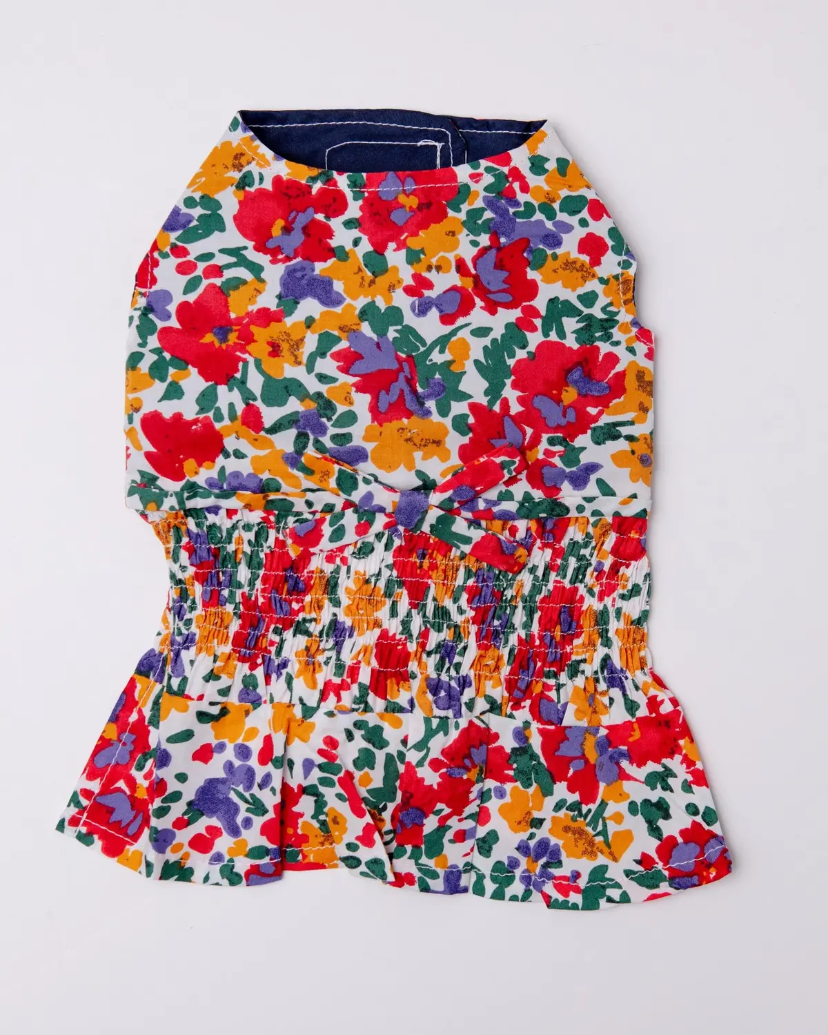 Ruched Floral Print Dog Dress (Clearance) 1