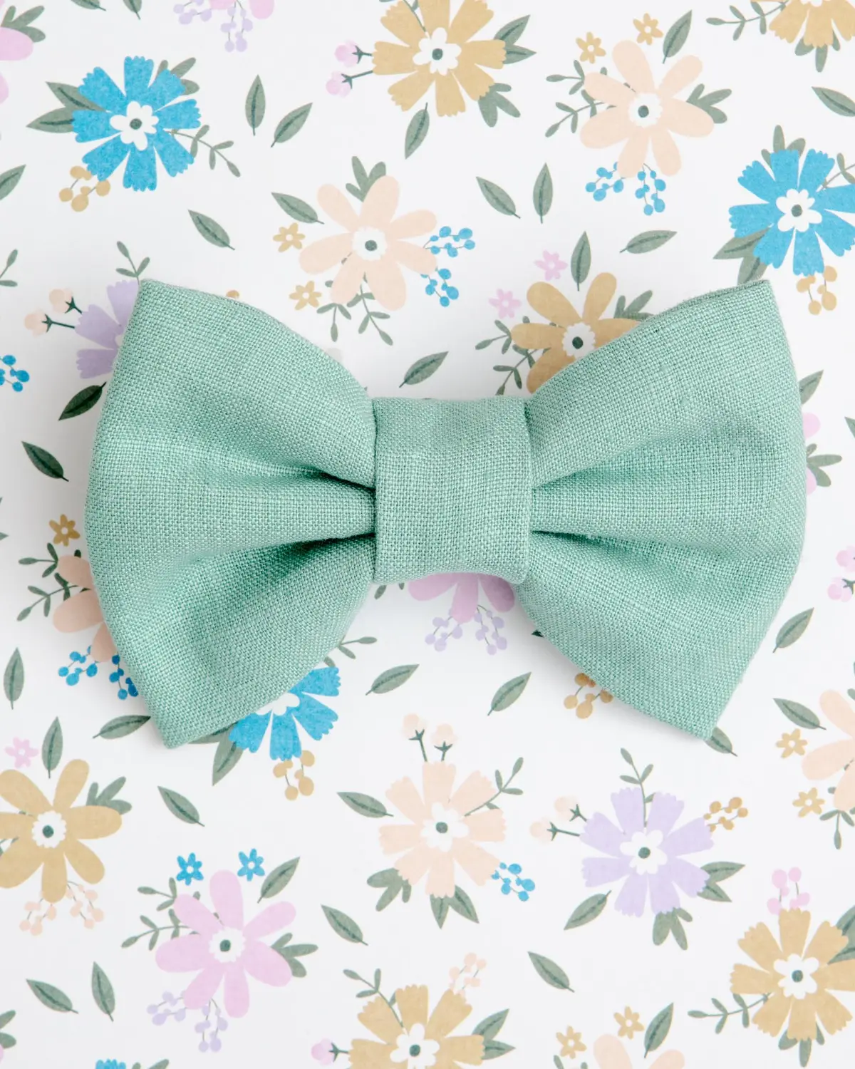 Matcha Sage Linen Dog Bow Tie<Br>(Made In The Usa) 1