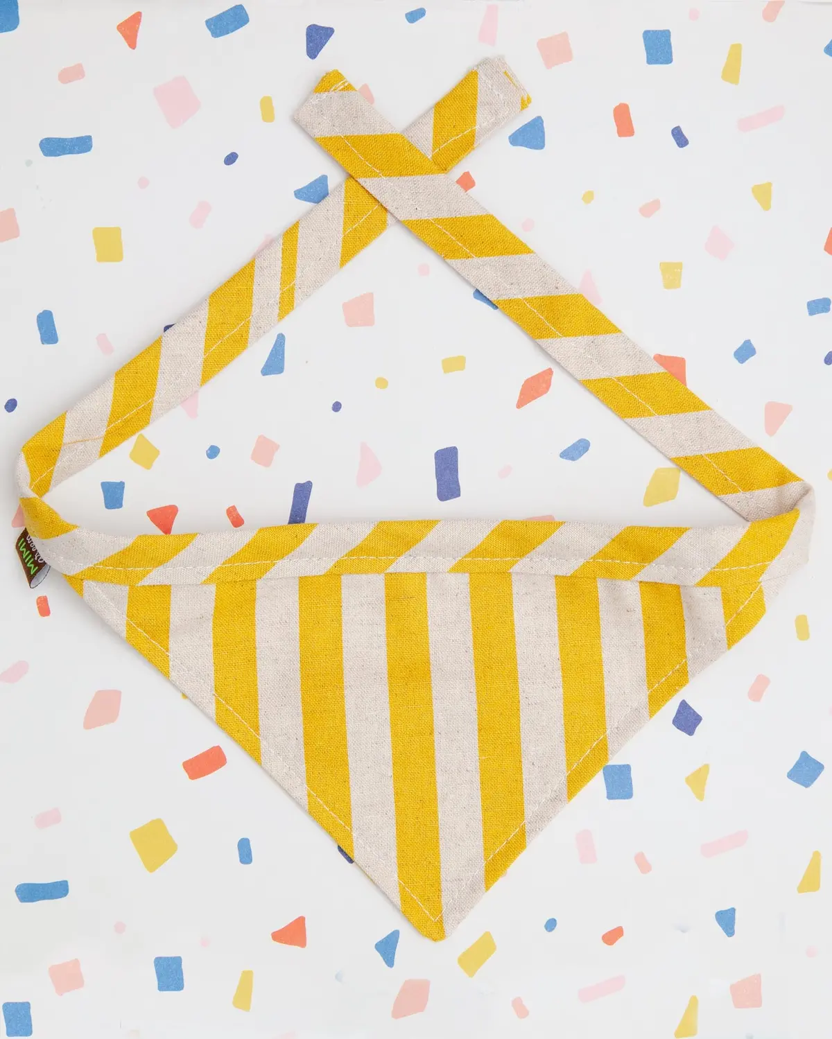 Stripe Canvas Dog Bandana In Yellow (Made In The Usa) (Final Sale) 1