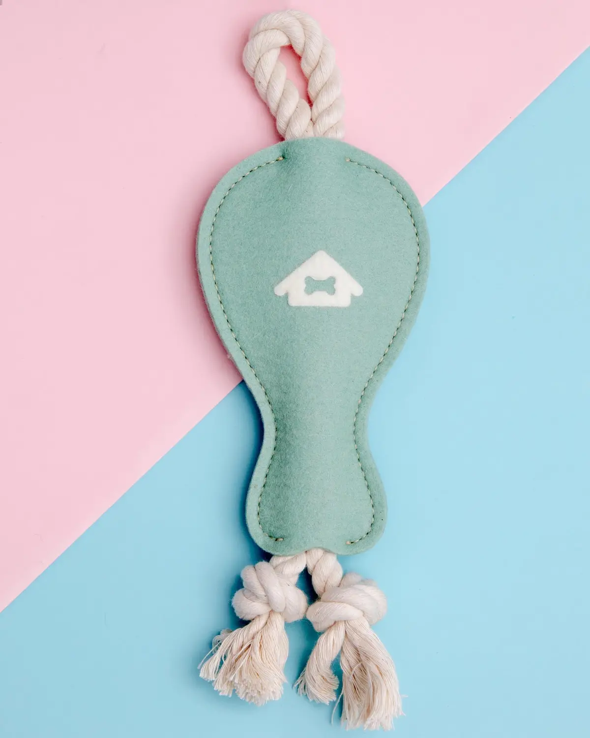 Drumstick Dog Tug Toy In Seafoam Wool (Made In The Usa) (Final Sale) 1