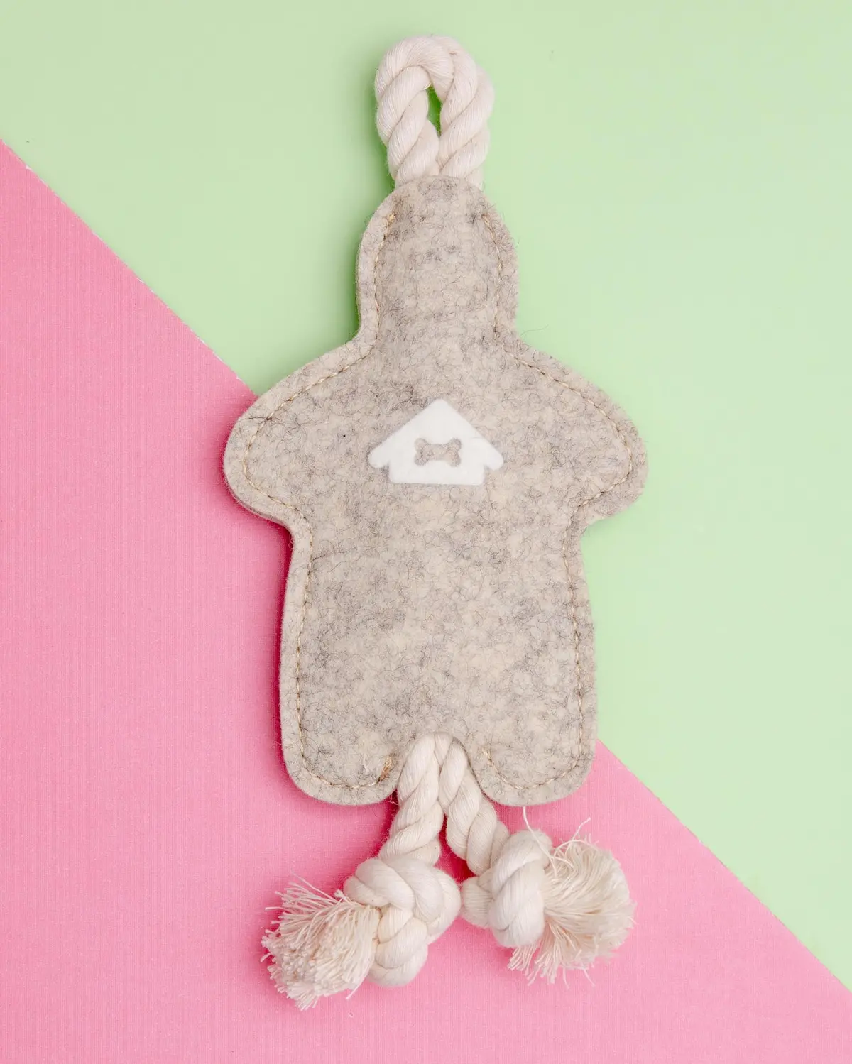 Boo-Doo Dog Tug Toy In Oatmeal Wool<Br>(Made In The Usa) 1
