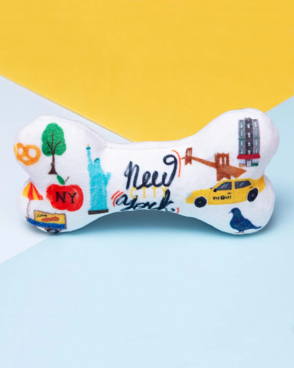 New York City Squeaky Plush Dog Bone Toy (Made In The Usa) 1
