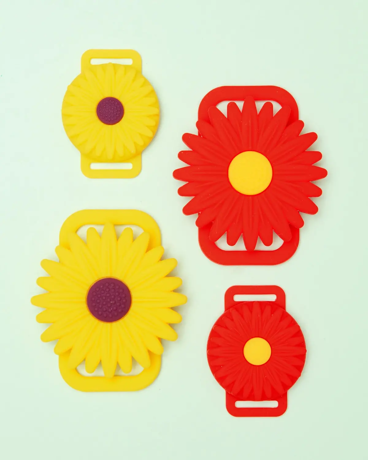 Silicone Flower Airtag Holder For Dog Collar (Zinia Or Sunflower) 1