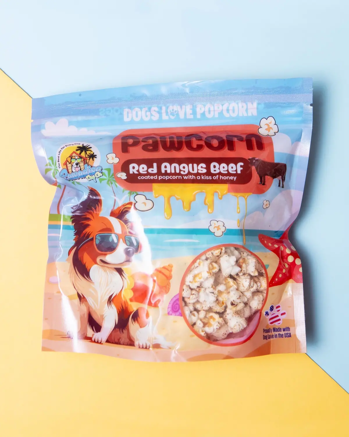 Pawcorn Dog Treats In Red Angus Beef Flavor (Made In The Usa) 1