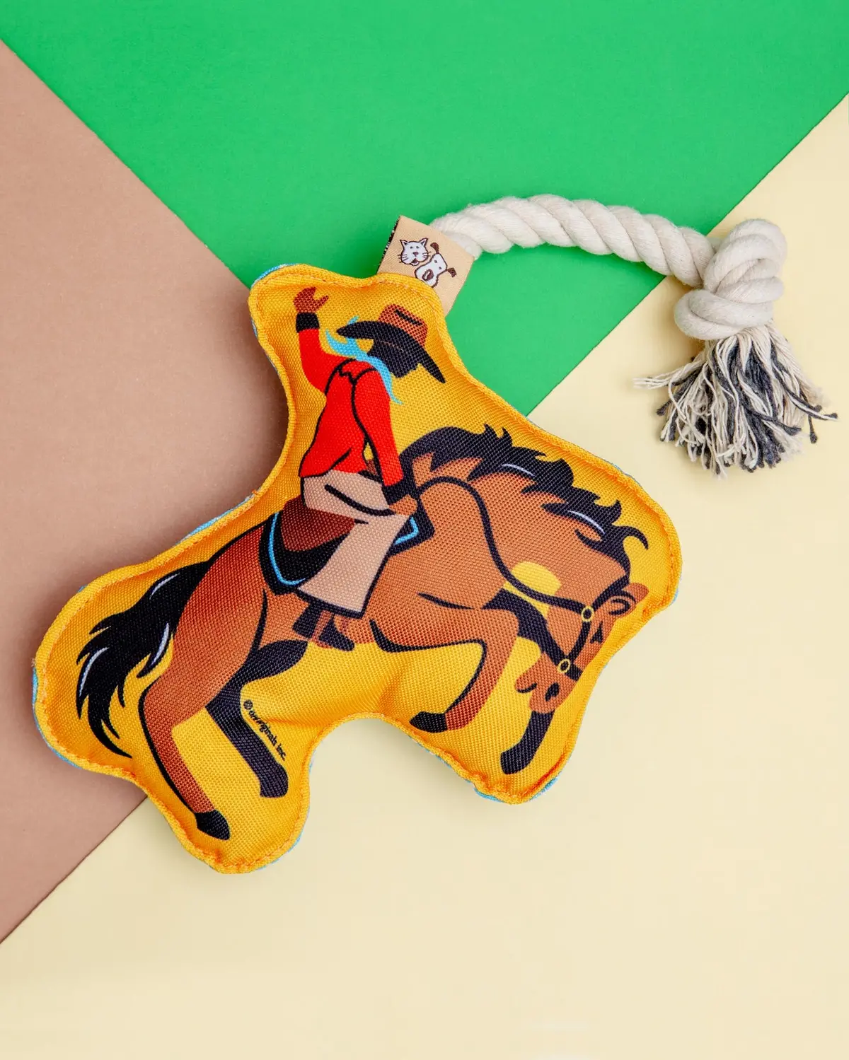 Rodeo Rider Rope Squeaker Dog Toy 1