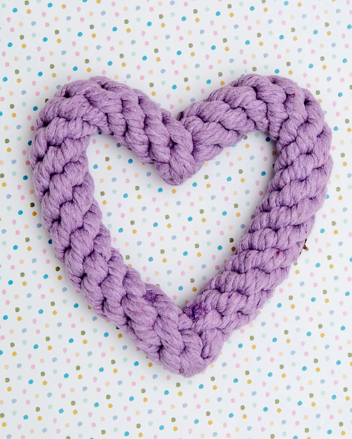 Heart Rope Toy In Purple (7") 1