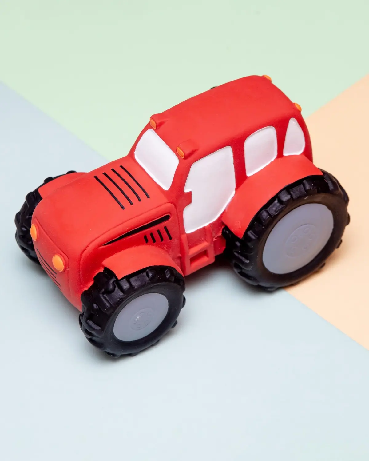 Red Tractor Latex Squeaker Dog Toy 1