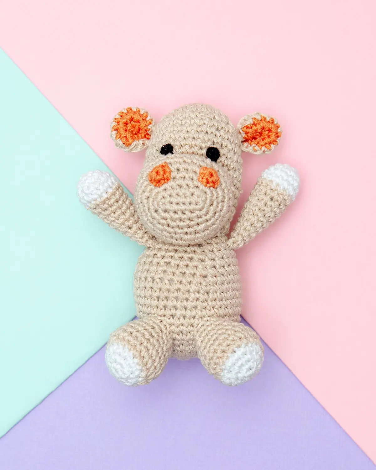 Hippo Squeaky Knit Dog Toy 1