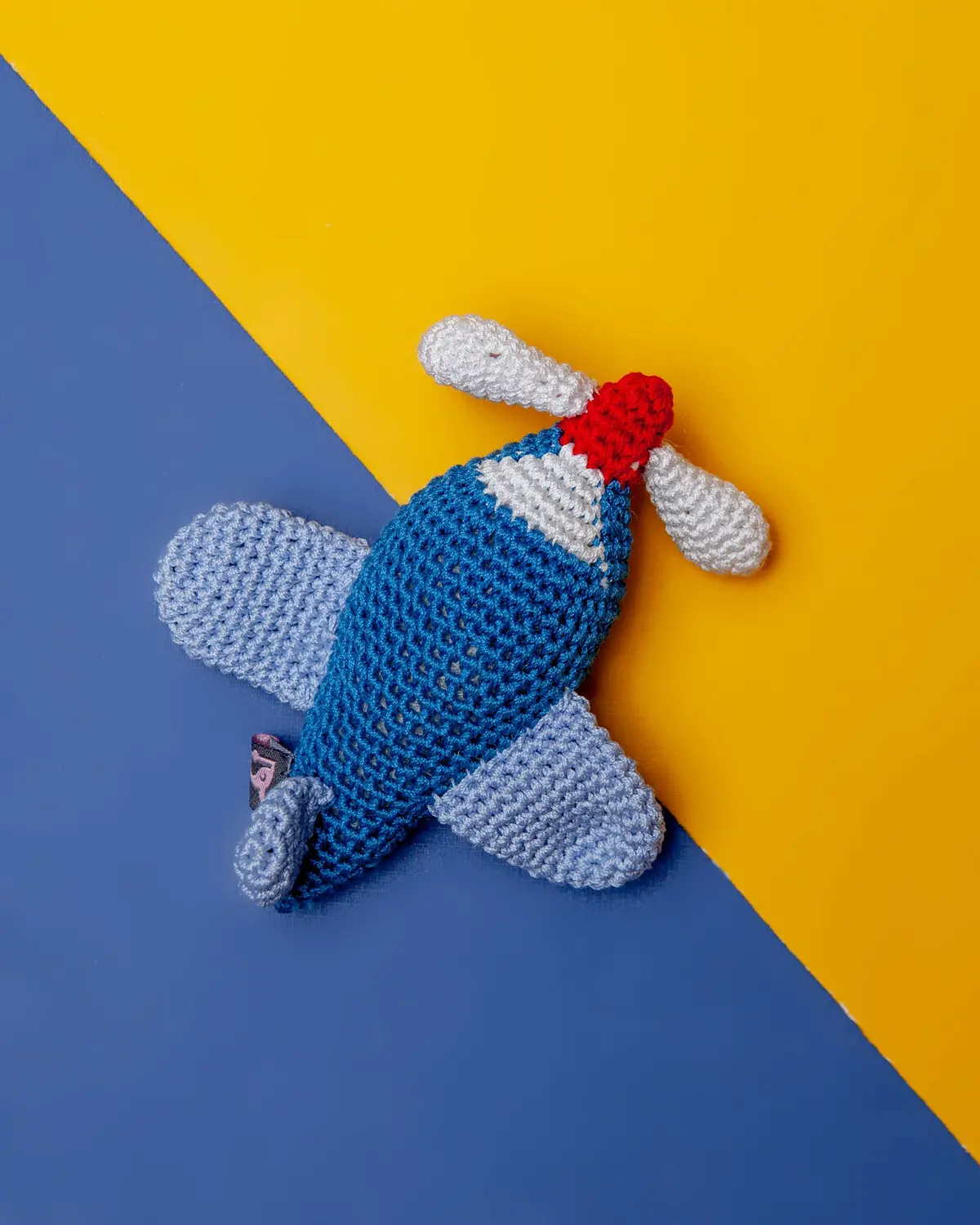 Airplane Squeaky Knit Dog Toy 1