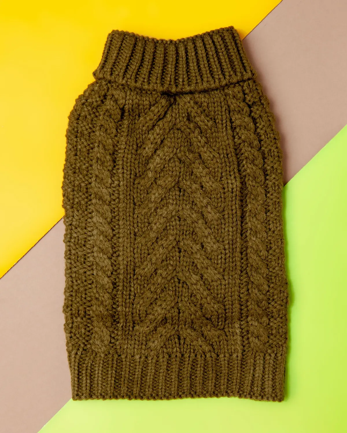 Super Chunky Dog Sweater In Olive (Final Sale) 1