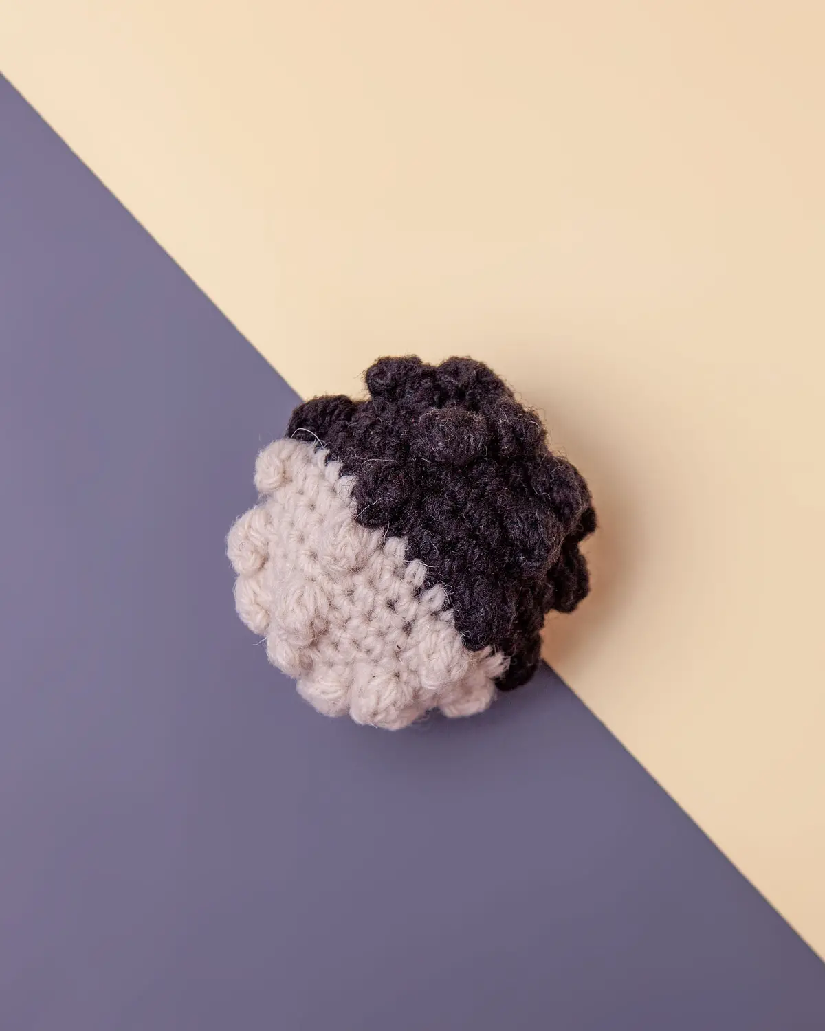 Crochet Ball Dog Toy In Black & Natural 1