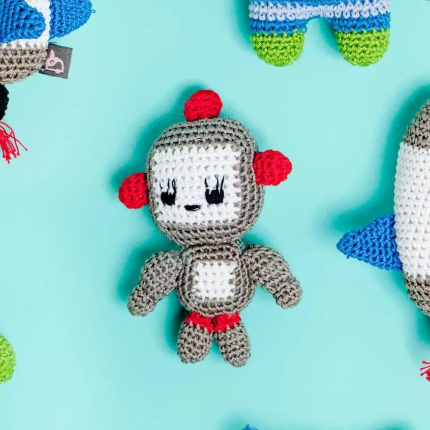 Baby Bot Organic Knit Dog Toy 1
