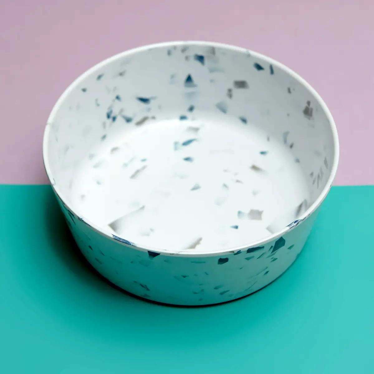 Melamine Dog Bowl In Blue Terrazzo (Final Sale) 1
