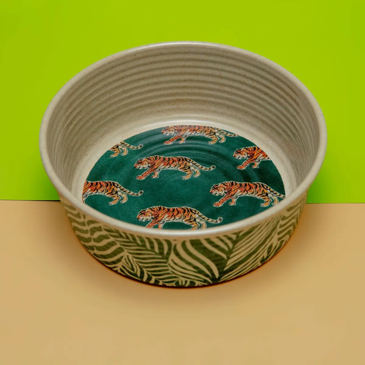 Melamine Dog Bowl In Jade Safari 1