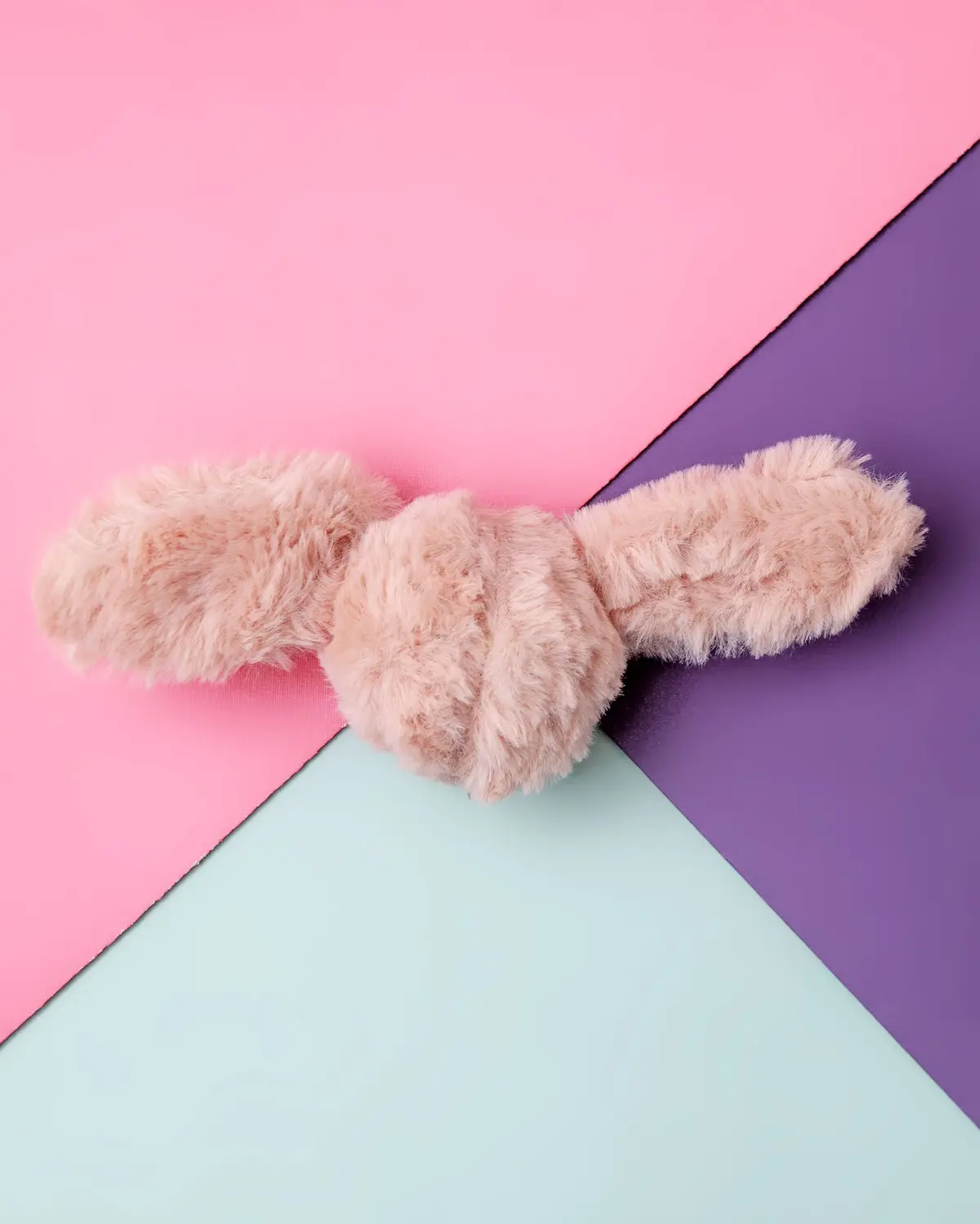 Fuzzy Wuzzie Squeaky Bunny Dog Toy In Pink 1