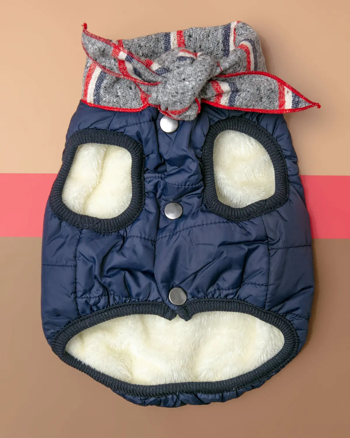 Baxter Bandana Puffer Dog Vest In Navy 1