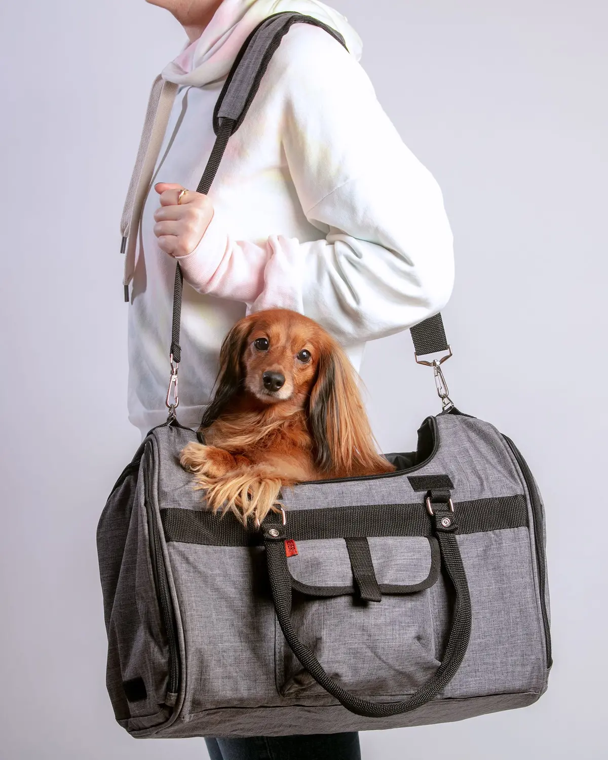 Hideaway Duffle Pet Carrier In Heather Grey (Airline Approved) (Final Sale) 1