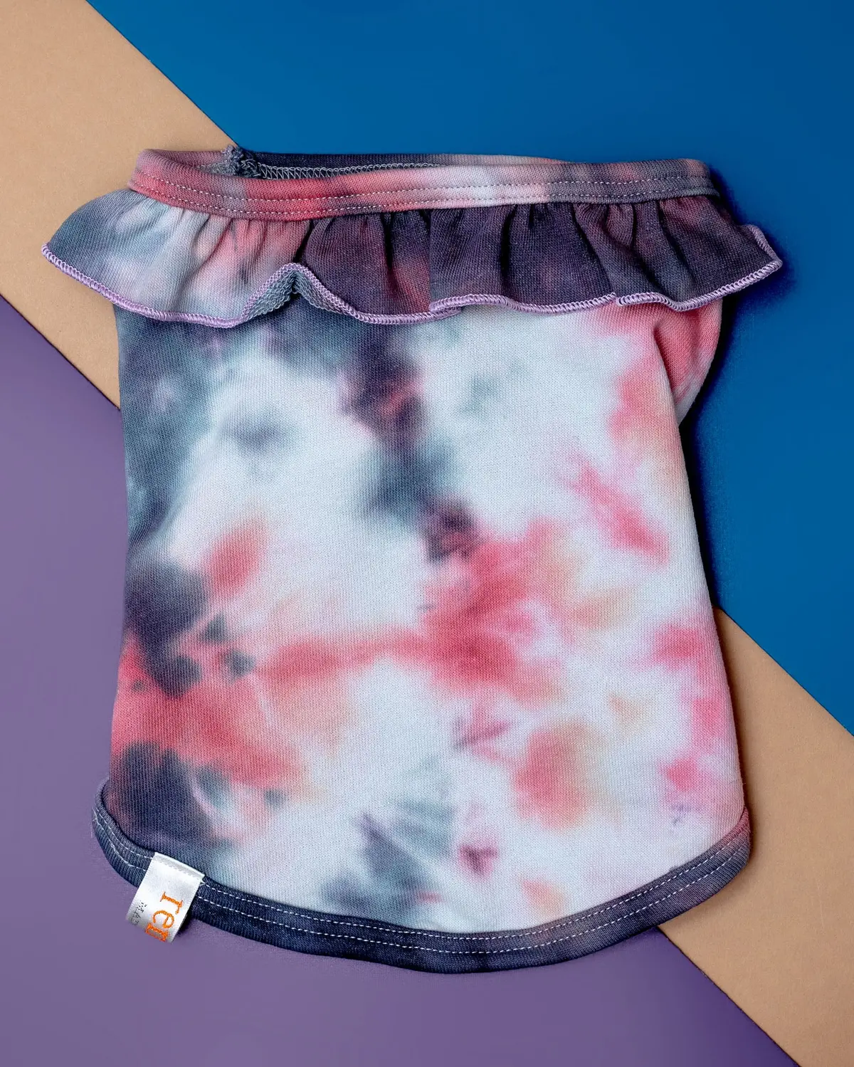 Tie-Dye Ruffle Neck Dog Tank (Made In The Usa) << Clearance >> 1