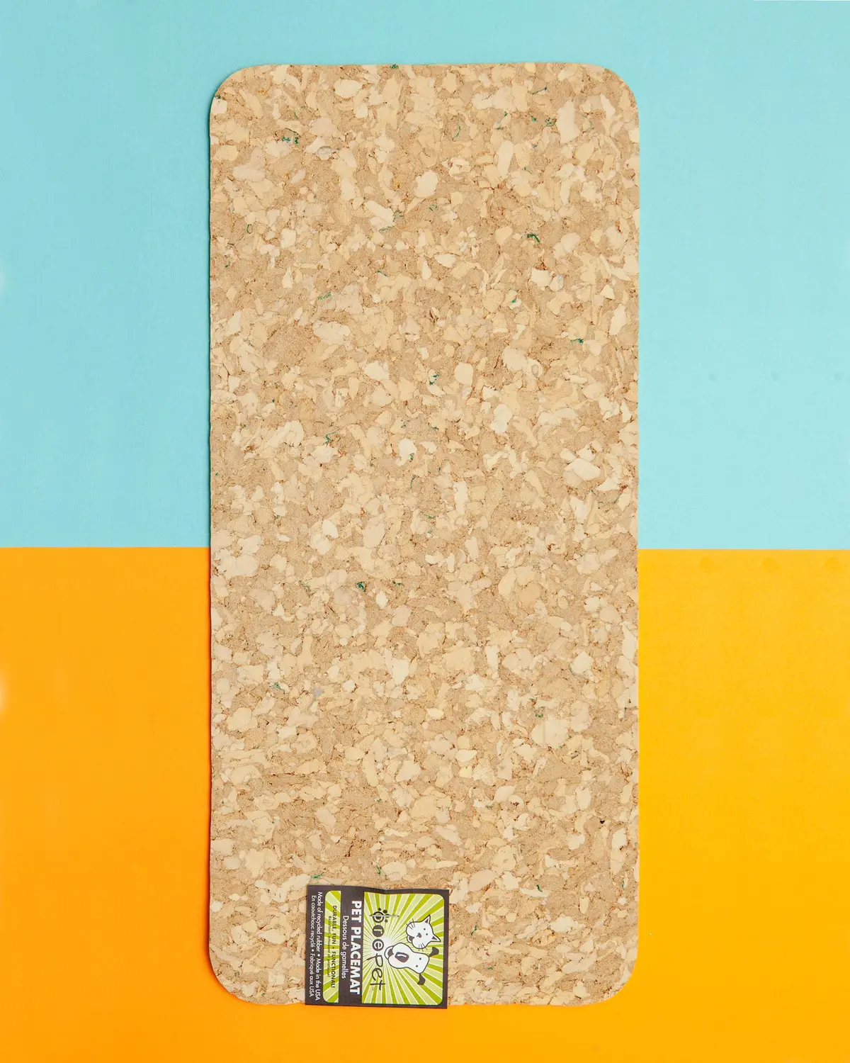 Skinny Rectangle Natural Recycled Rubber Pet Placemat 1