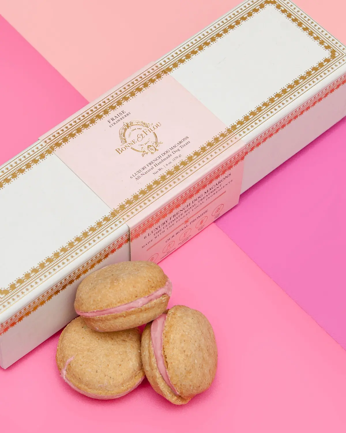 Strawberry Macarons Dog Treat Box Set << Final Sale >> 1