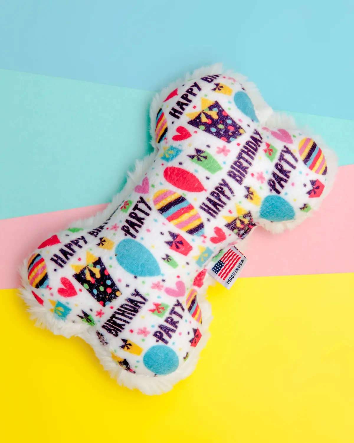 Happy Birthday Bone Plush Dog Toy (Final Sale) 1