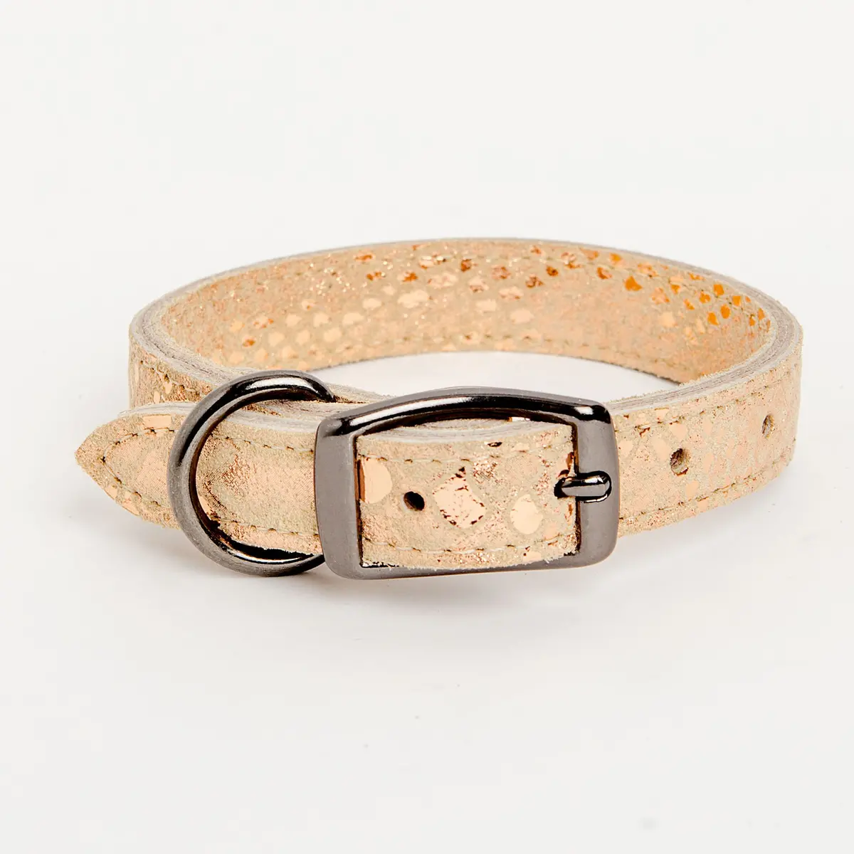 Dragon Skin Leather Collar In Golden (Final Sale) 1