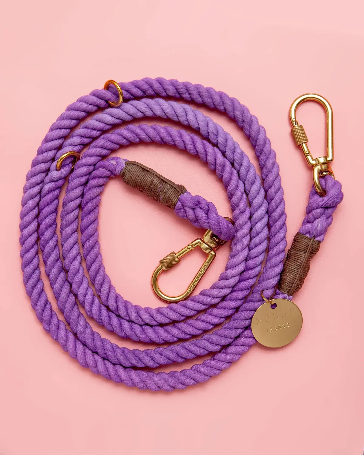 Adjustable Rope Lead In Wisteria (Made In The Usa) 1