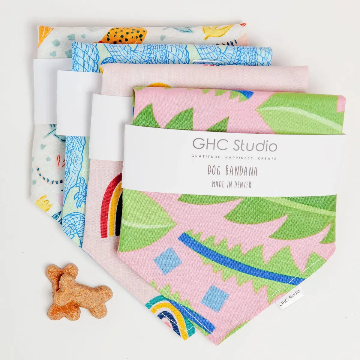 Pink & Green Palm Leaf Bandana (Final Sale) 1