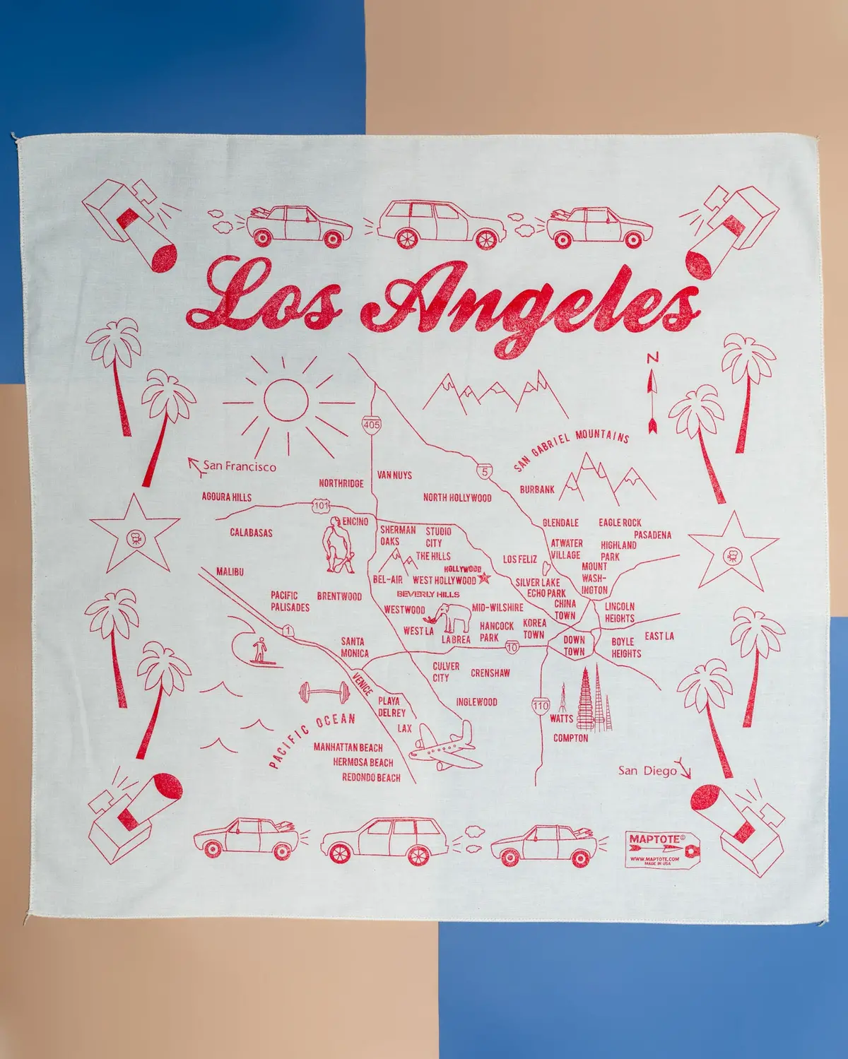 La Map Bandana In Natural (Made In The Usa) << Final Sale >> 1