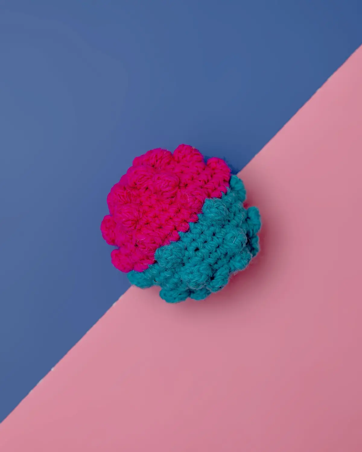 Crochet Ball Dog Toy In Fuchsia (Final Sale) 1