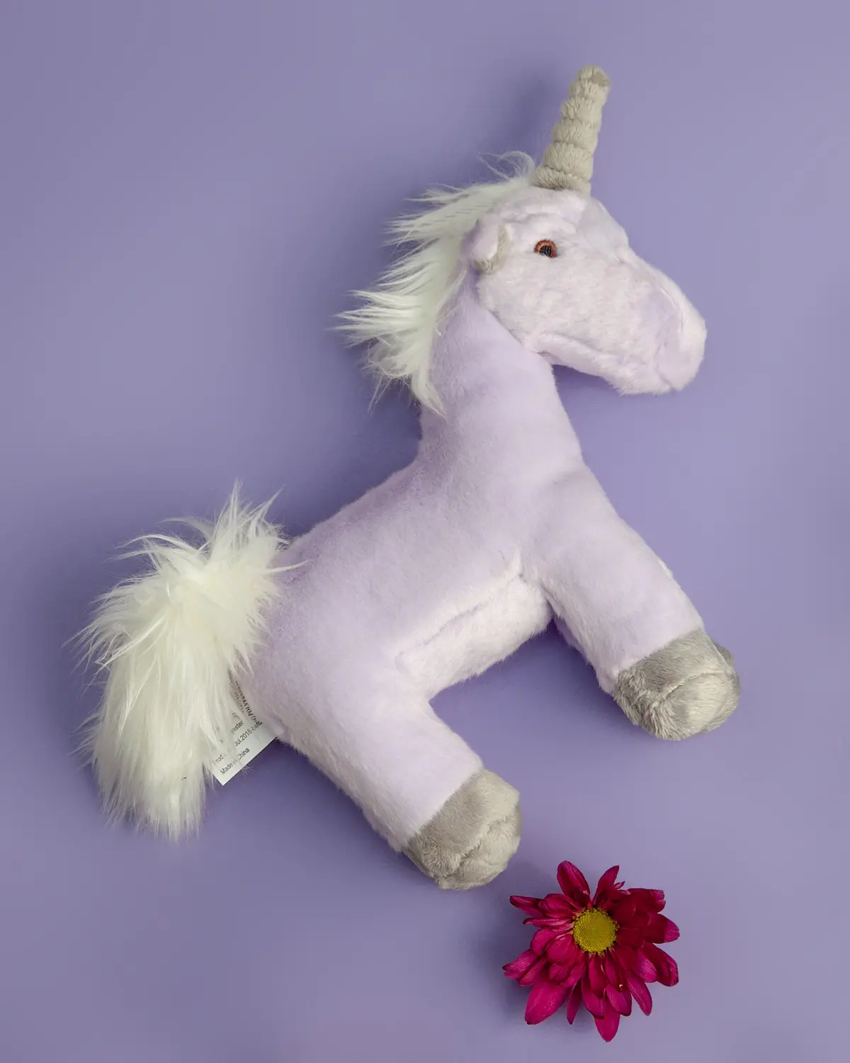 Violet Unicorn Plush Dog Toy 1