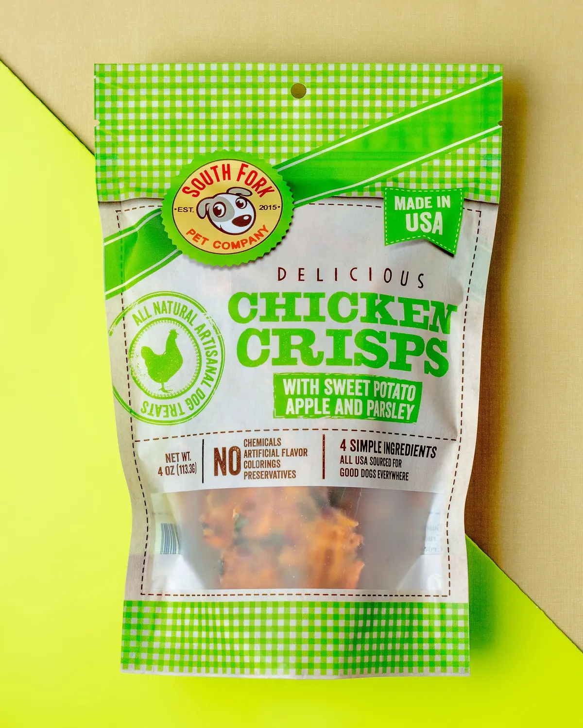 Chicken Crisps With Sweet Potato, Apple & Parsley Dog Treats 1