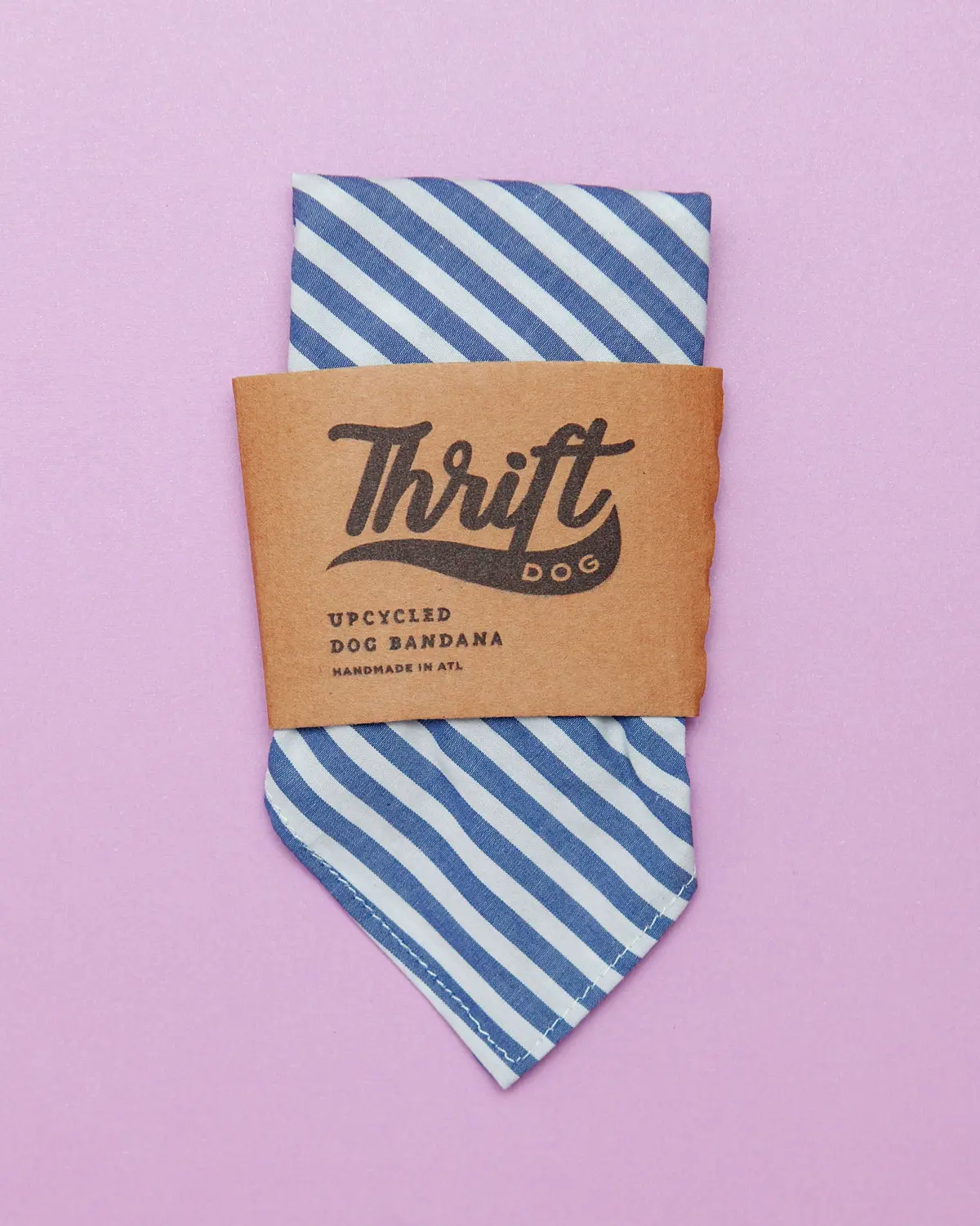 Upcycled Bandana In Nautical Stripe 1