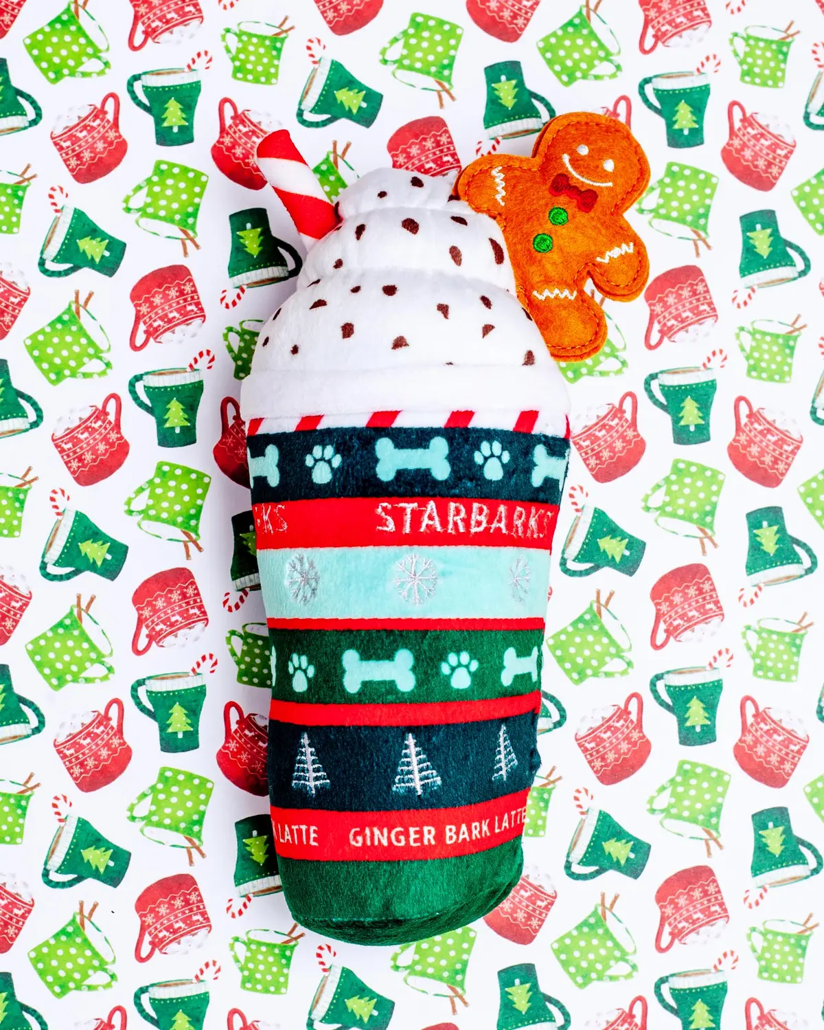 Starbarks Ginger Bark Latte Squeaky Plush Dog Toy 1