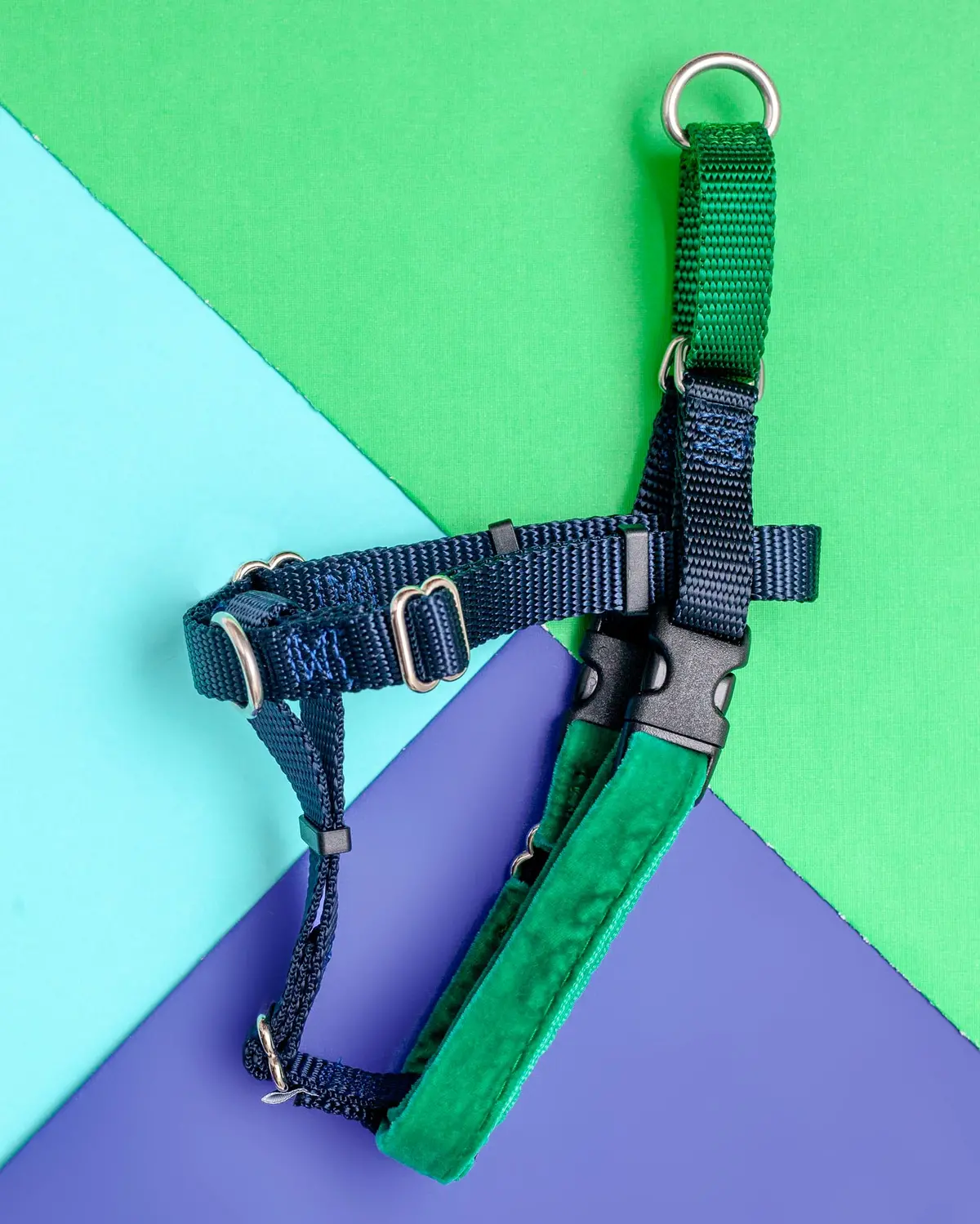 Freedom No-Pull Harness In Navy & Hunter Green (Made In The Usa) 1