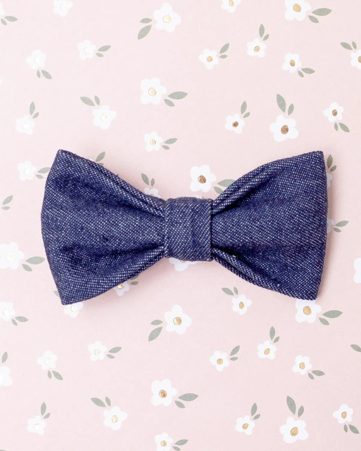 Railroad Denim Dog Bow Tie (Made In The Usa) 1