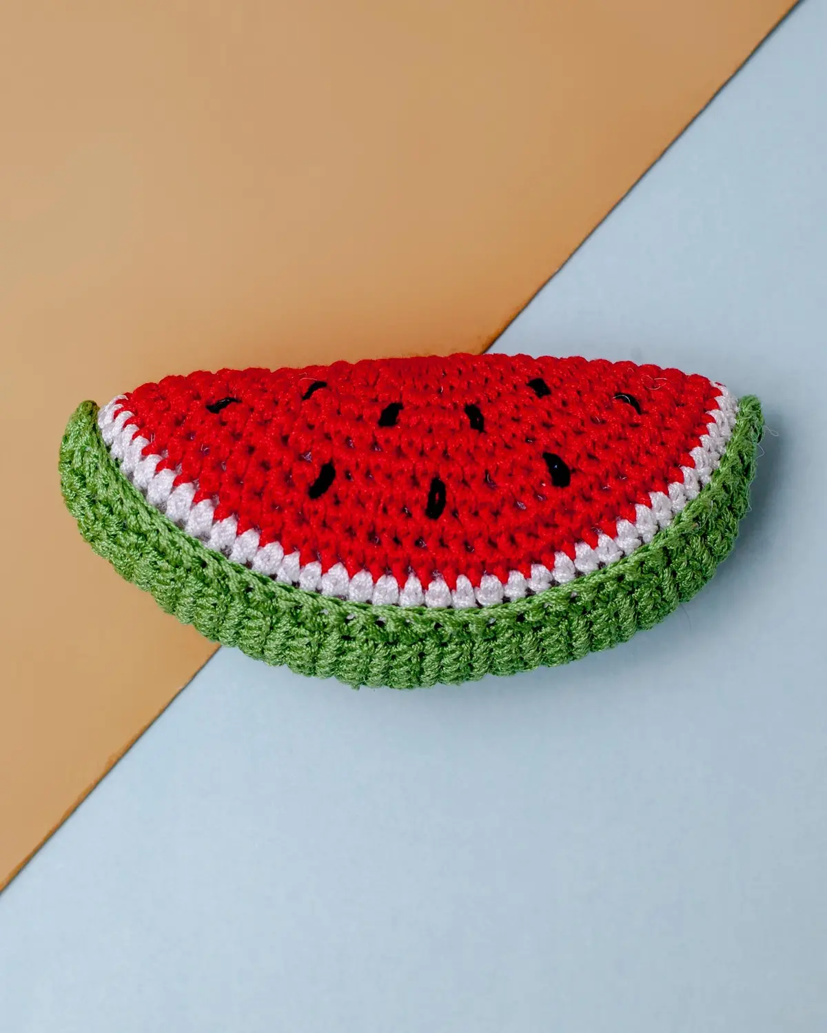 Watermelon Slice Knit Squeaky Toy 1