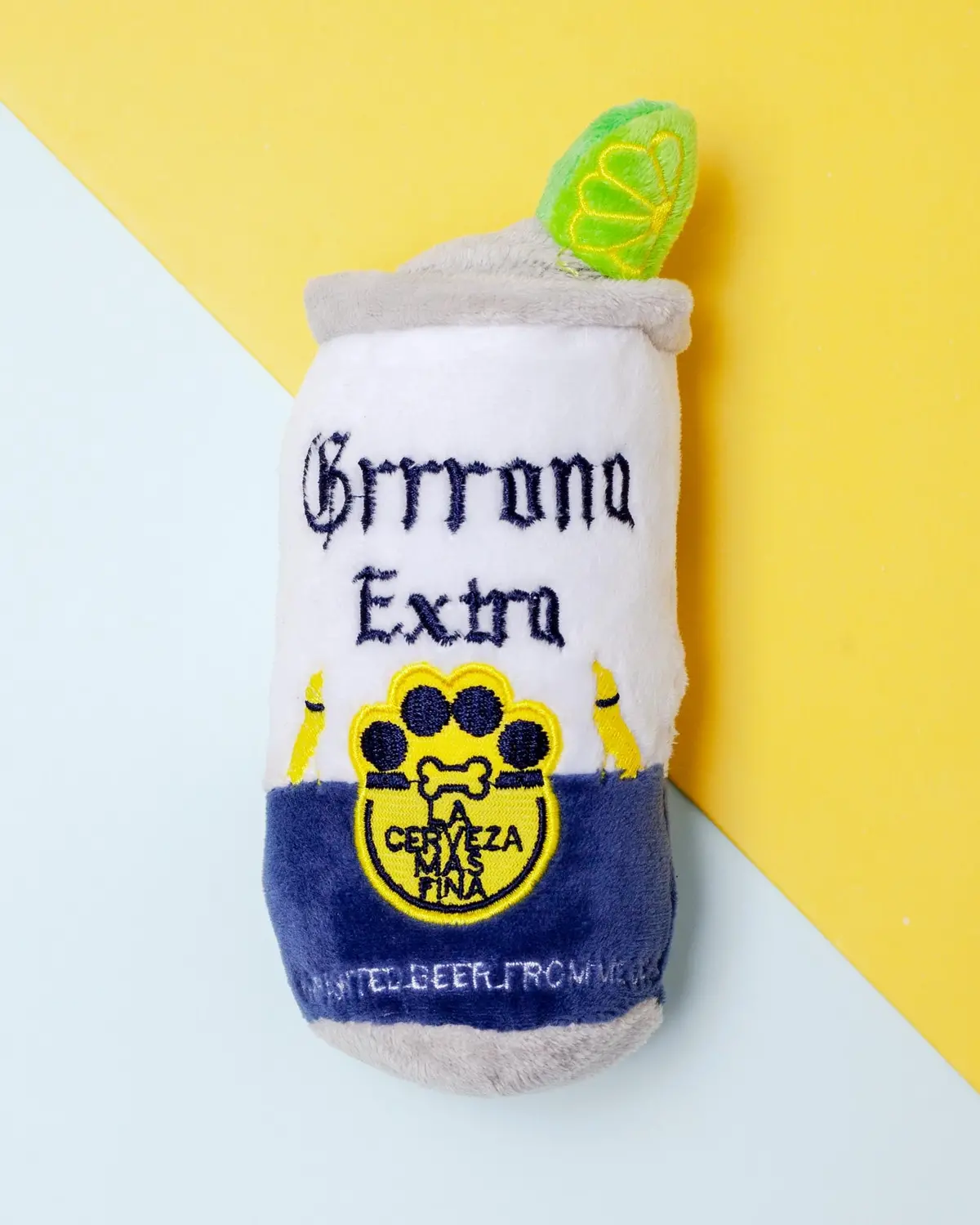 Grrrona Beer Can Squeaky Plush Dog Toy 1