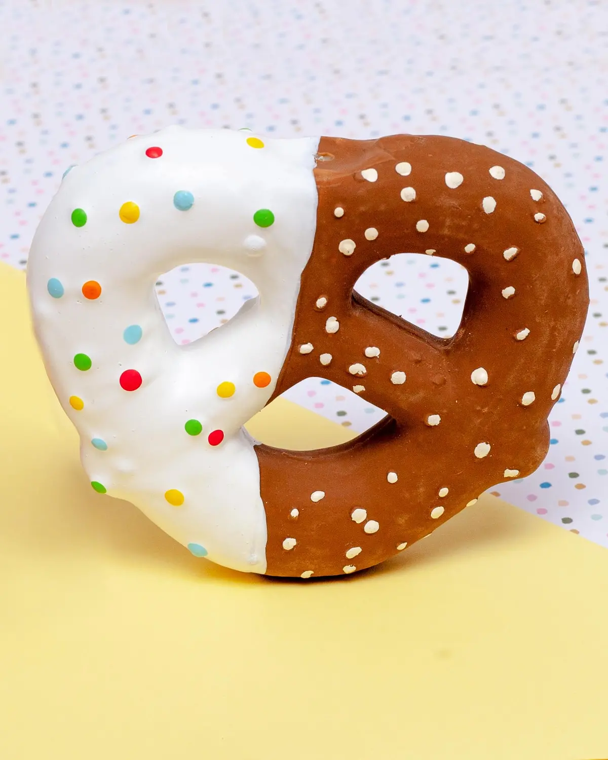 Chocolate Dipped Pretzel Latex Squeaky Dog Toy 1