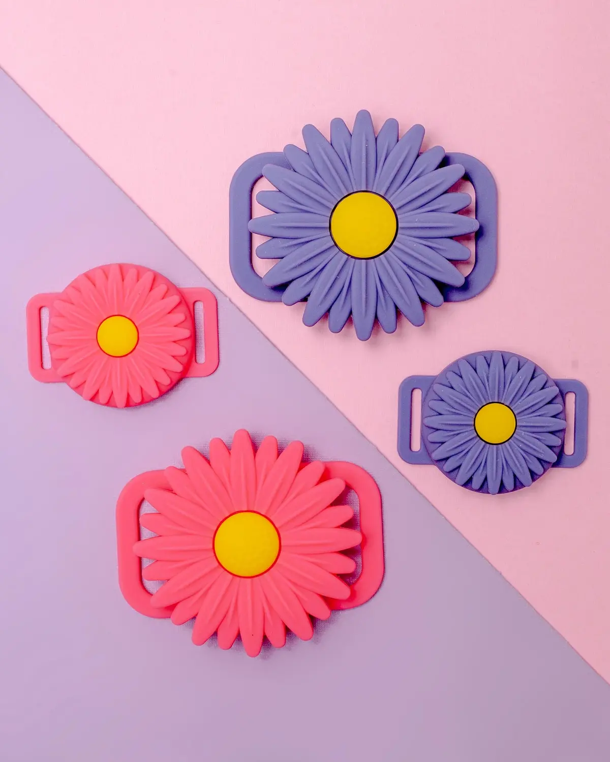 Silicone Flower Airtag Holder For Dog Collar 1