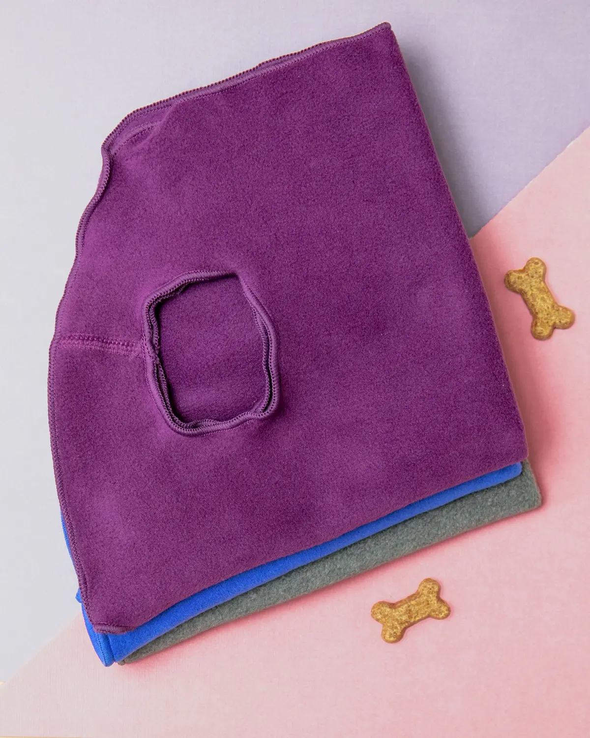Stretch Pullover Dog Fleece In Eggplant 1