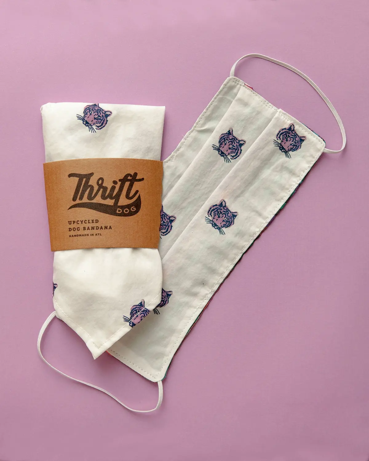 Face Mask & Dog Bandana Set In Tiger King (Immediate Ship) 1