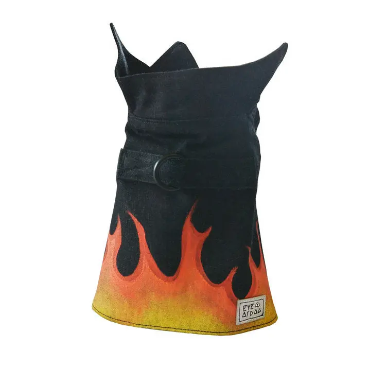 Eye Of Dog | Flames Vest In Black Denim 1