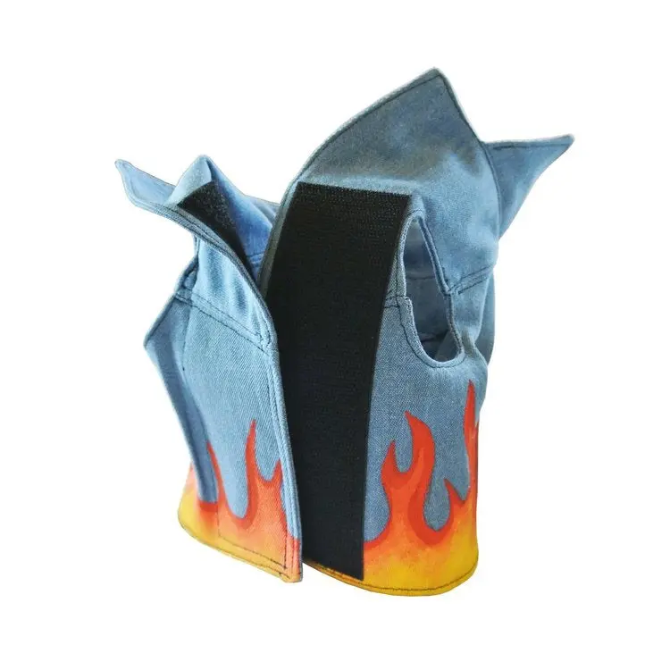 Eye Of Dog | Flames Vest In Blue Denim 3