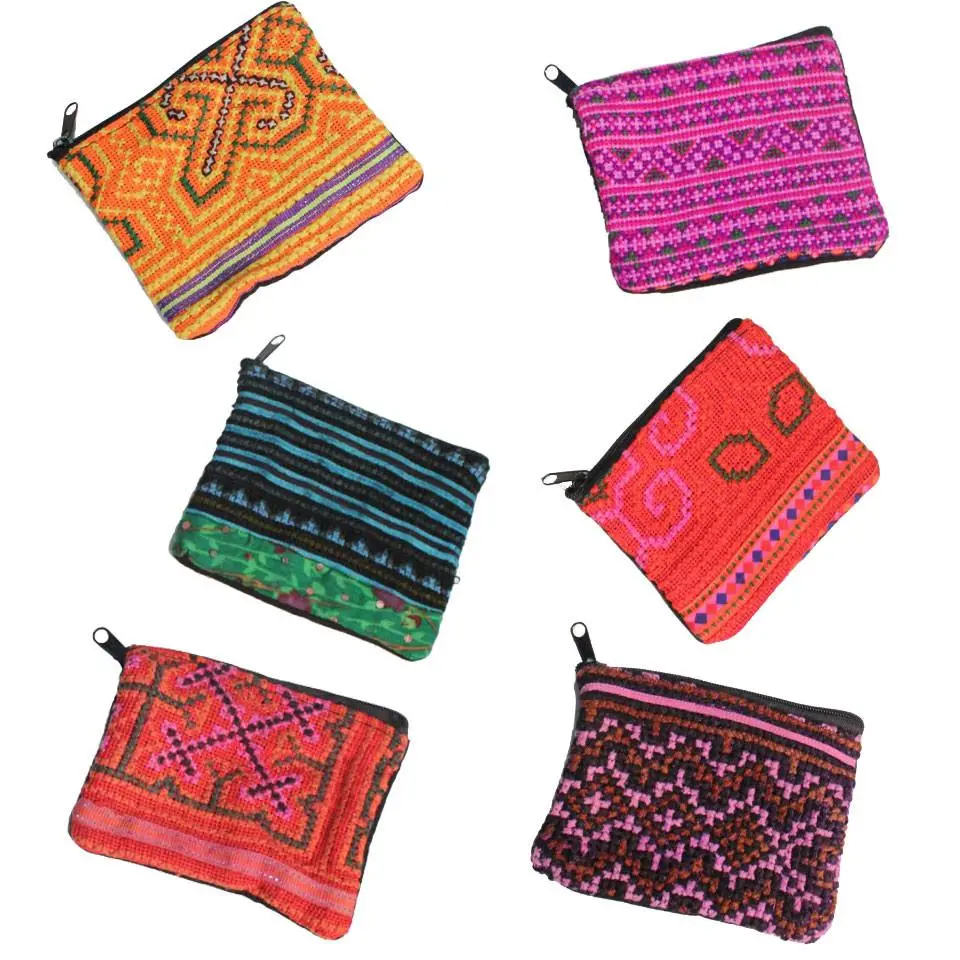 Zig Zag Asian Collection | Embroidered Zipper Pouch 1