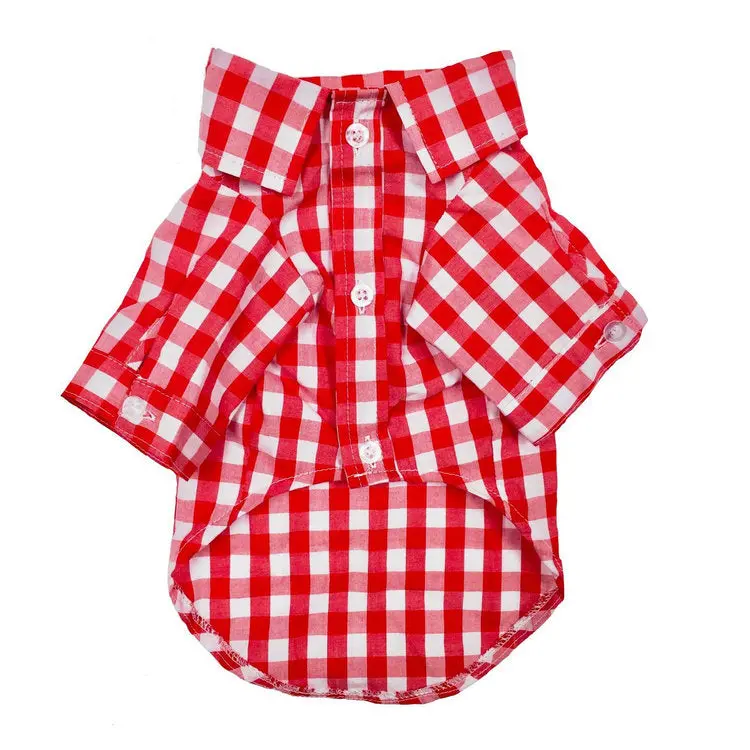 Fab Dog | Red Plaid Button Down 1